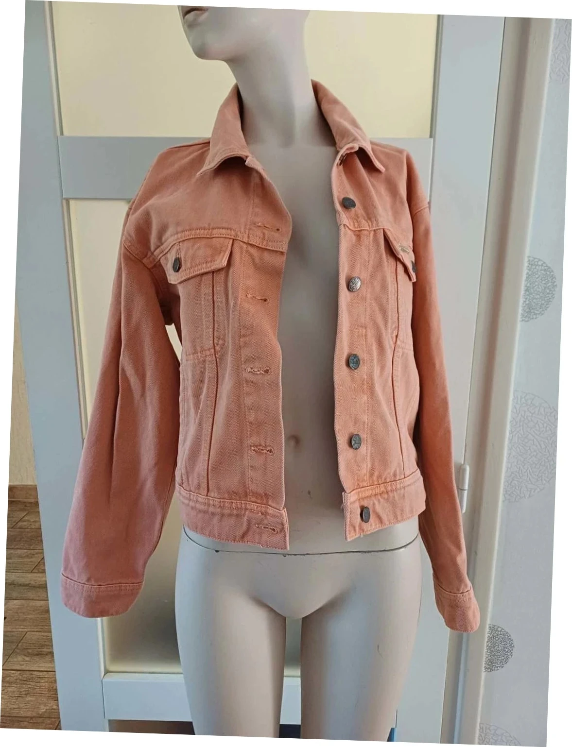 Veste en jean Superdry couleur pêche / corail pastel - T40 (L)